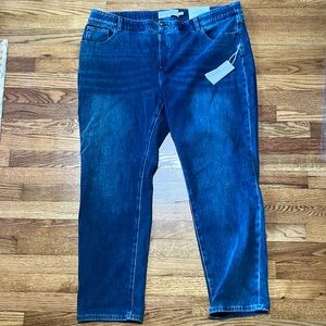 NWT Soft Surroundings 5 Pocket Ultimate Denim Relaxed Straight Leg Blue Jeans 2X